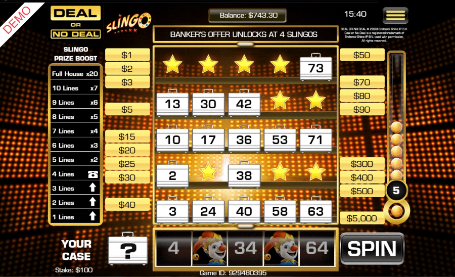 Deal or No Deal Slingo