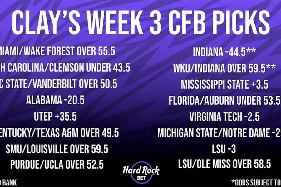 Clay Travis Week 3 College Football Picks 2026