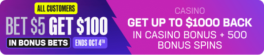 Bet $5 Get $100